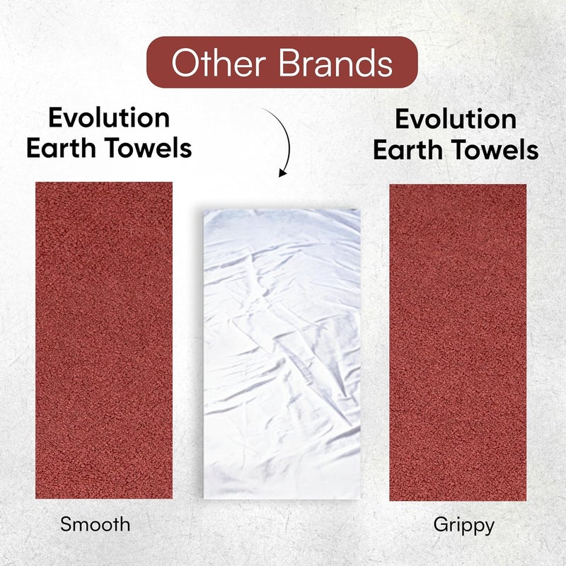Evolution Earth Yoga Mat Towel - Double Sided Microfiber Yoga Towel - Sweat Absorbent Non Slip Hot Yoga Towel - Lightweight, Quick Drying Pilates and Bikram Sweat Towel - 73''L x 26''W, Sedona - Image 5